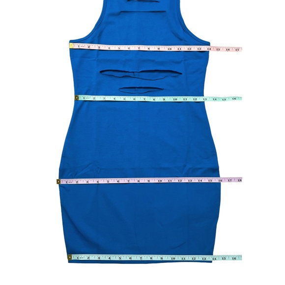 Urban Outfitters Slashed Mini Dress Blue Small - Picture 7 of 12
